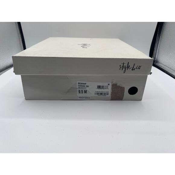 STYLE&CO 'BEAHH' STRAPPY DRESS SHOOTIES COGNAC BROWN SMOOTH WOMENS 9.5M NEW - Picture 10 of 11